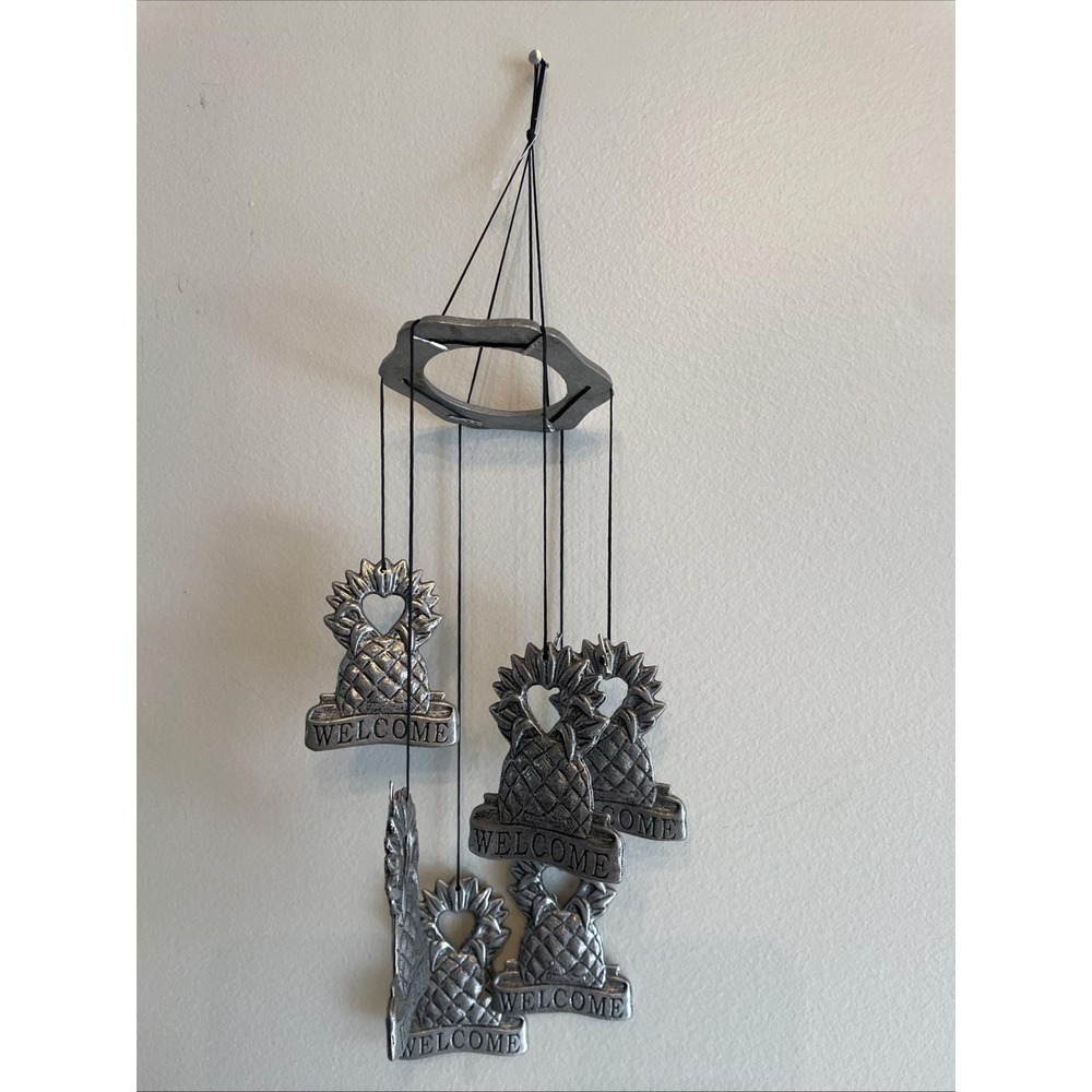 Vintage Carson Metal Wind Chime USA Made Pineapple Welcome Hospitality Decor